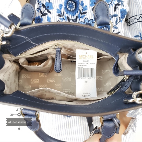 NWT Michael Kors Dillon Small Satchel Pale Blue - Picture 7 of 8